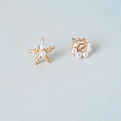 Free shipping 10 pair/lot fashion women jewelry accessories new design starfish shell studs earrings for women