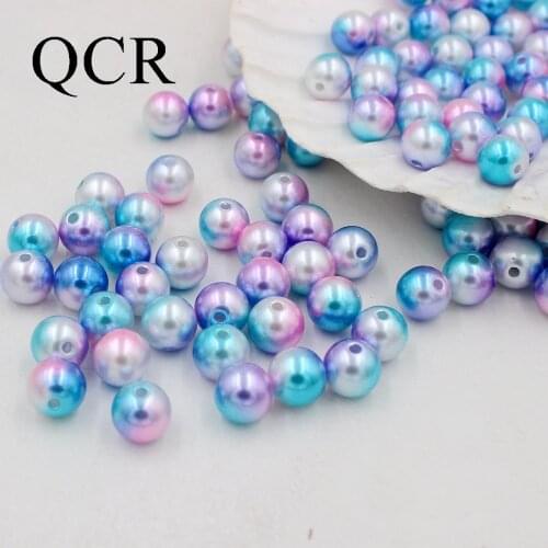 Free Shipping Rainbow 50-500pcs Pick Size 4.6.8.10mm ABS Imitation Pearl beads Round Plastic ABS Loose Pearl Beads for Ne