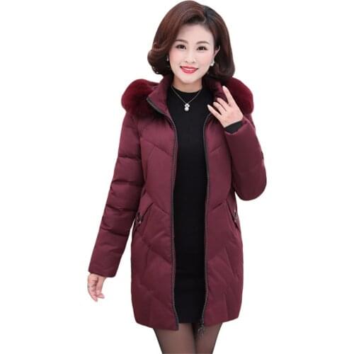 Big fur winter coat thickened parka women stitching slim long winter coat down cotton ladies parka jacket women 2019 New R1067