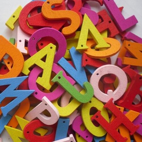 Free shipping 100pcs 20mm Mixed Letter/Alphabet wooden decorative accessories wooden Scrapbooking Carft for decoration