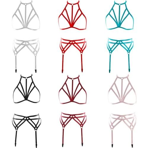 Women Sexy Lingerie Bondage Fetish Harajuku Harness Cage Bra Sculpting Suspenders Belt Full Body Harness For Women Chest Harness
