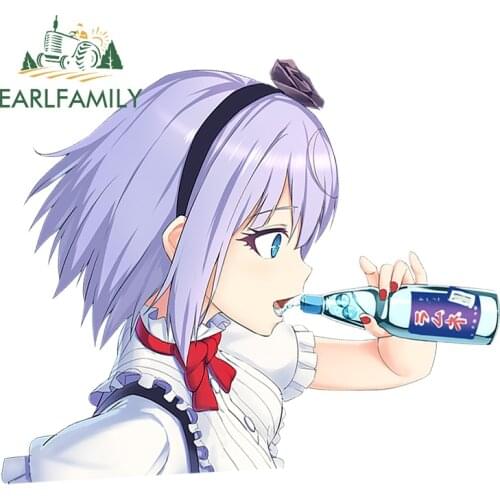 EARLFAMILY 13cm x 11.1cm for Dagashi Kashi Drink Shidare Hotaru Personality Cartoon Occlusion Scratch Car Stickers Anime Decal