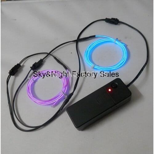 Purple&Blue color EL WIRE/el flexible neon glow light el wire Rope with inverter(on/flashing/off)