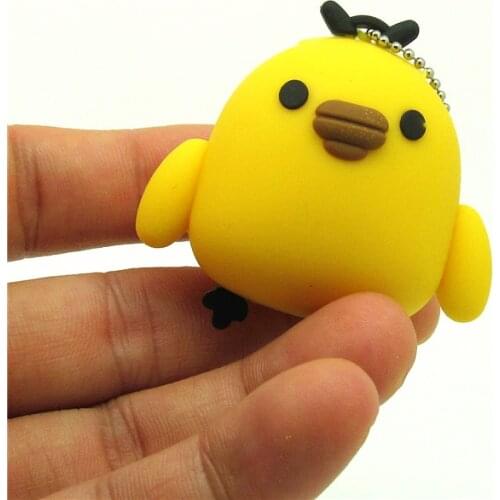 New cute cartoon yellow Chicken shaped Pendrive usb Flash Drive 32GB 16GB 8GB 4GB Pen drive memory stick lovely gift