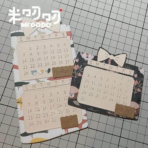 Bow Calendar 2020 Cutting Dies for Scrapbooking Dies Memory Photo Album Paper Craft Midodo New Metal Cutting Dies