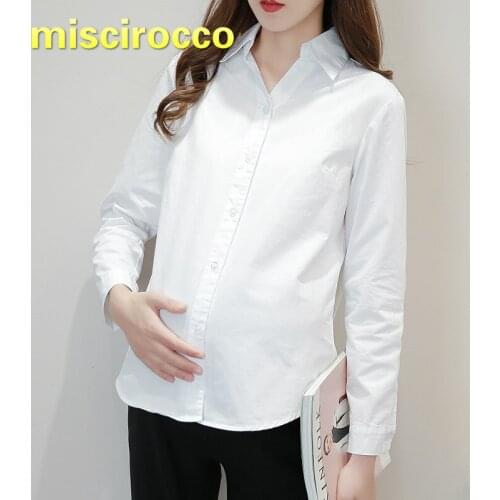 Maternity Clothes Cotton Shirt Pregnant Woman Shirt Spring Long Sleeve White Shirt Professional OL Work Clothes Women Shirt