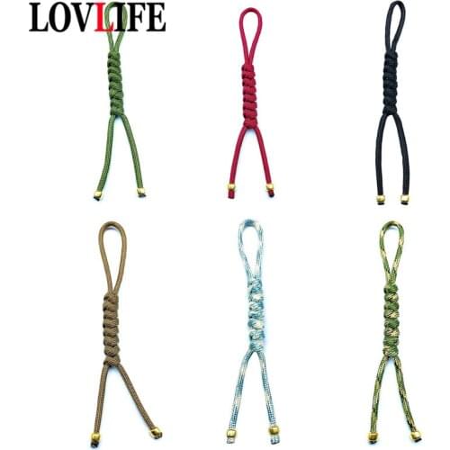 Handmade Woven Umbrella Rope DIY Keychains Pendants Accessories Jewelry Brass Knife Beads Paracord Hangings EDC Outdoor Survival
