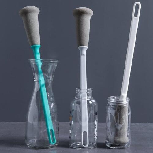 Long Handle Sponge Bottle Cup Brush Sponge 360 Degree Cup Brush Glass Bottle Cleaning Removable Glass Cleaning Brush Sponge