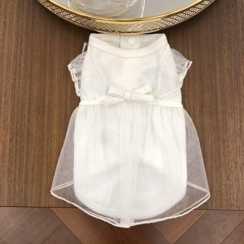 Small Dog Dress White Color Dog Wedding Dresses Cat Puppy Skirt Yorkshire Shih Tzu Pomeranian maltese Poodle Bichon Pet Clothes