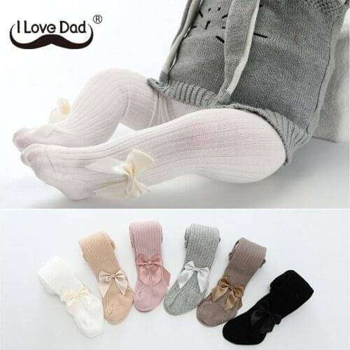 Cute Bowknot Baby Girl Tights Soft Cotton Kids Pantyhose Solid Color Baby Girl Stuff Spring Autumn Infant Toddler Stockings
