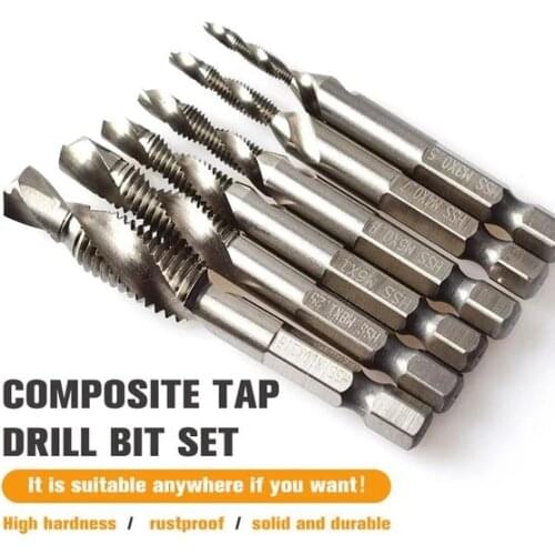 Mintiml Metric Composite Tap Drill Bit Titanium Coated Drill Bits Hex Shank M3-M10 HSS High Speed Steel Drill Bits Set Tool