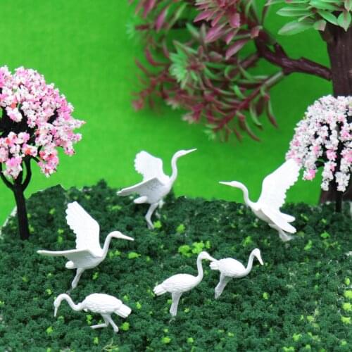Model Animal Farm Layout Landscape Zoo Toy Bird Building Train Sand Table Landscape Miniature Red-crowned Crane 30PCS