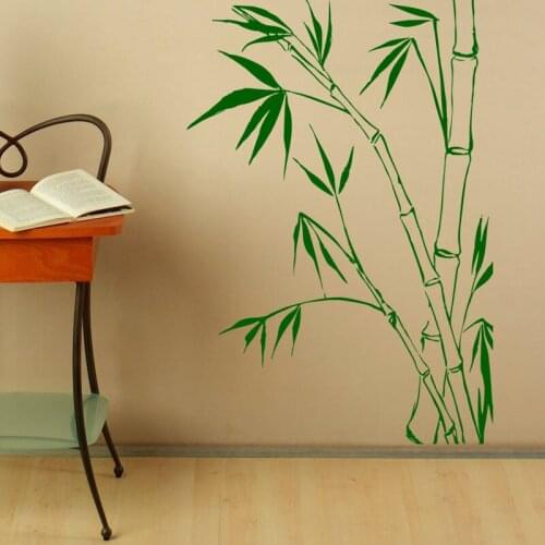 Nature Bamboo Leaves Wall Sticker Home Decor Wall Art Murals Removable Living Room Bedroom Decoration Wall Decals