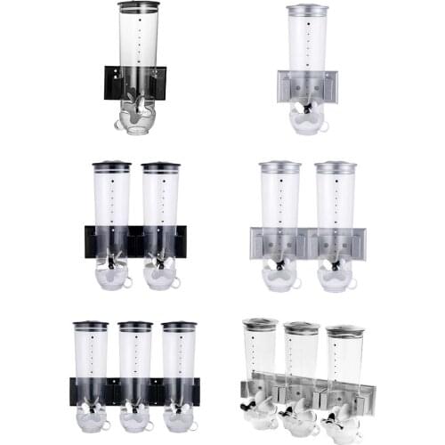 Indispensable ABS Wall Mounting Dry Food Cereal Dispenser Airtight for Cereal Candy Oatmeal Rice Pasta