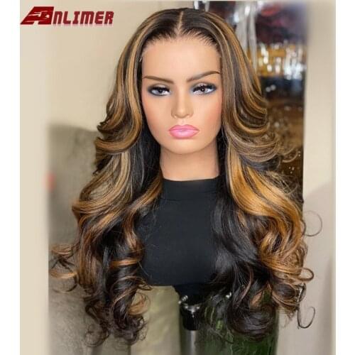 Highlight Wig T-Part Lace Front Human Hair Wigs With Baby Hair Honey Blonde Lace Front Wigs 150 Density Human Hair For Women