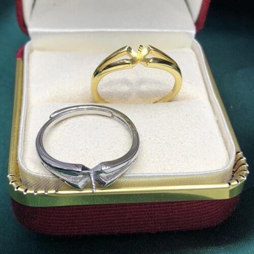 Bridal Gift 925 Sterling Silver Adjustable Free Size Ring Settings Findings Mountings Parts for Pearl Corals Jade Crystal Agate