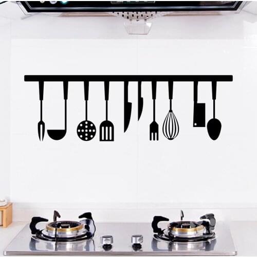 DIY Knife And Fork Removable Wall Decal Restaurant Sticker Mural Art Home Decor Kitchen PVC Wallpaper Wall Stickers