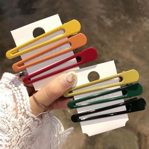 Chic Metal Hair Clips Flat Duckbill Hairpins Women Girls Solid Color Hair Grip Hairdressing Hair Styling Tools Hair Accessories