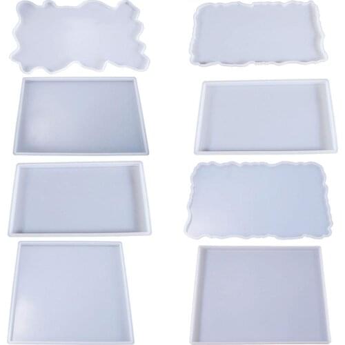 Craft Tray Plate Fruit Bowl Silicone Square Rectangle Shape Resin Mold DIY Party Lay Out Tool