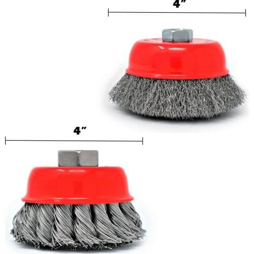 100mm Twist Knot Wire Brushes Cup Wheel Accessories 2pcs Rust Removal Burrs Spatter For Metal Polishing Derusting Angle Grinder