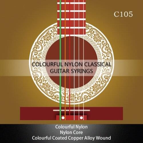 X5QF IRIN C105 Classical Guitar Strings Nylon Core Colorful Coated Copper Alloy Wound