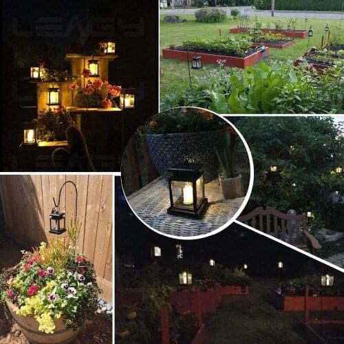 Outdoor Led Lantern Solar Powered Wall Flicker Solar Flame Effect Lamp Garden Yard for Beach Umbrella Tree Pavilion Garden Yard