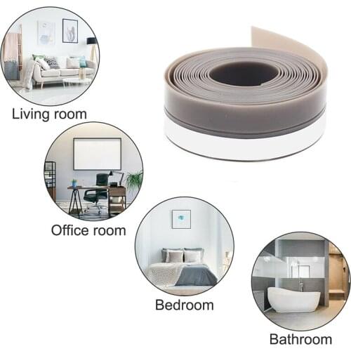 Door Bottom Window Gap Sealing Strip Tape Self Adhesive Seal Strip Silicone Door Window Kitchen Bar Bath Waterproof Weatherstrip