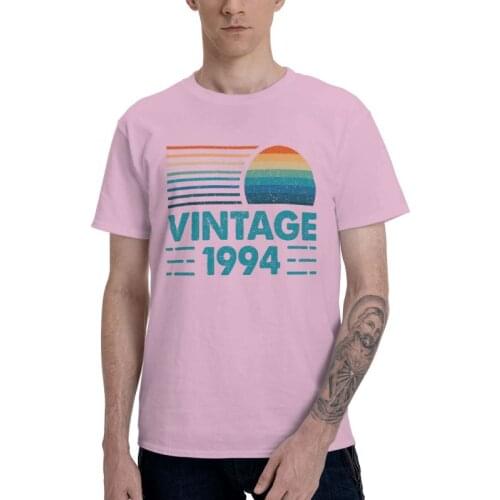 Vintage Born Made In 1994 T-shirt Mens Fashion T Shirt Short Sleeve Cotton 27th Birthday Tshirt Cool Tees Tops