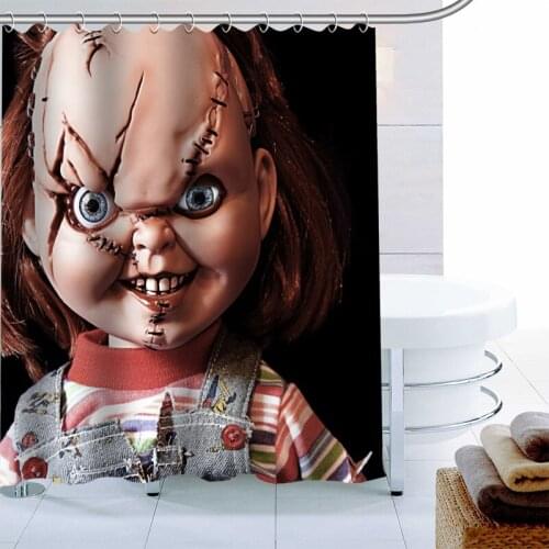 Nice Childs Play Shower Curtain 12 Hook Polyester Fabric 3D Printing Bathroom Curtain Waterproof Bath Curtain Decor