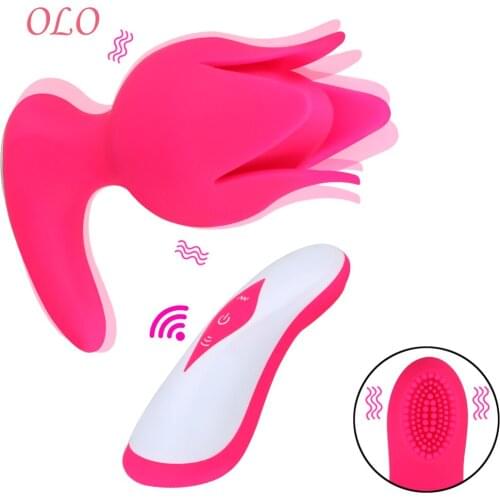 OLO 10 Frequency Flower Shape Vibrator Sex Toys for Women Wireless Remote Control Brush Vibrator Clitoris Stimulator
