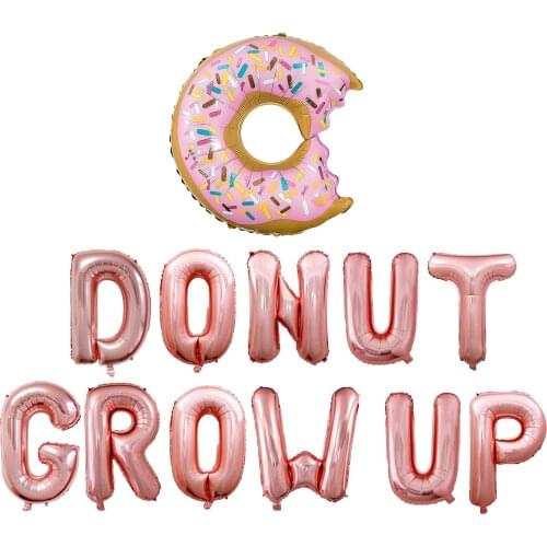 16 inch rose gold donut donut grow up baby birthday party oh baby balloon set two sweet combination donut one balloon
