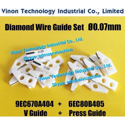 2pcs) 0.07mm Set of Diamond Wire Guides 9EC670A404+6EC80B405 for Makino U,DUO43,U53 Diamond Wire Dies