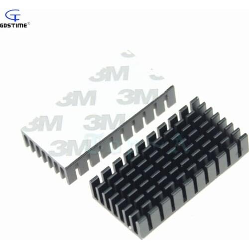 Gdstime 2pcs 50x25x10mm Heatsink Aluminum Heat Sink Cooler Cooling Fan With 3M Tape For LM2596 LM2577 LM2587