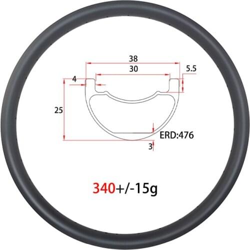 24er Ultralight 340g dog racing 38mm wide 30mm inner clincher tubeless disc sleddog sport carbon rim 25mm deep UD 3K 12K BMX rim