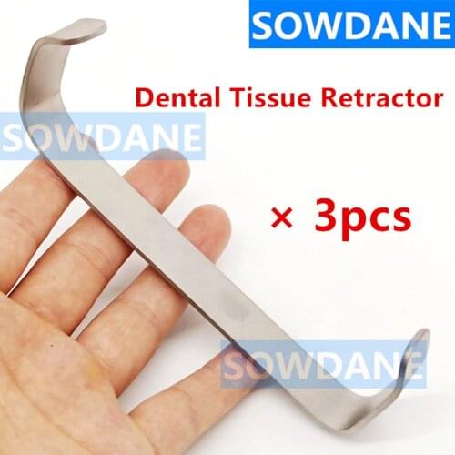 3 pcs Dental Surgical Tissue Retractor Twin Hold Lip and Cheek Opener Handheld Retractors Double Ends Implant Instrument Tool
