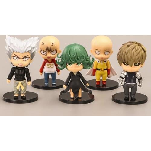 5 Pcs/Set One Punch Man Saitama Genos Tornado Wolf Mini Cute Ver. PVC Action Figure One Punch Seires Collect Model Gift 8cm