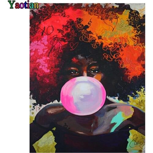 5D Diamond Painting African Woman Color Art Round Diamond Embroidery Cross Stitch Kit Painting Mosaic DIY Home Decoration New