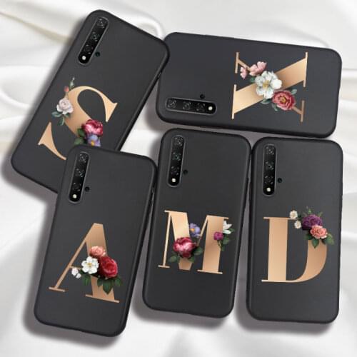 Alphabet Letter Bumper Case For Huawei Honor 20 Pro Lite 10 10i 20i 20S RU Case Cover Silicone Matte For Honor 20S MAR-LX1H