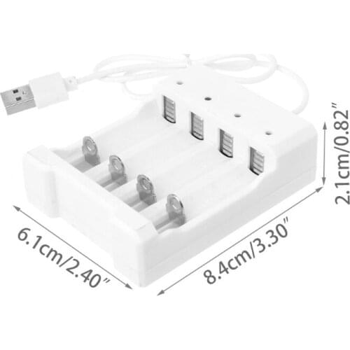 D57C 1.2V Universal Smart 4-Slot AA/AAA Rechargeable Battery Charger Adapter USB Plug