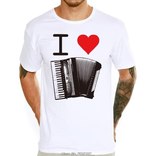 Men Fashion Accordion Love Design T Shirt Novelty Male Tops Gentleman Custom Short Sleeve Tees T-shirt Harajuku Streetwear
