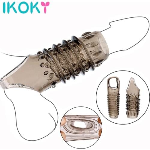 IKOKY 2pcs Penis Enlargement Chastity Delayed Ejaculation Penis Ring Sex Toys For Men