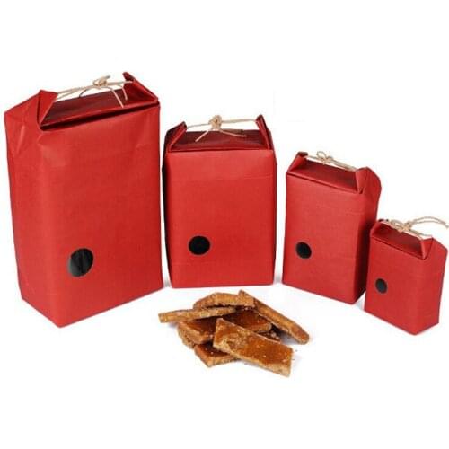 Red Kraft paper rice packaging/Tea packaging cardboard paper bag/weddings kraft paper bag Food Storage Standing Packing Bag
