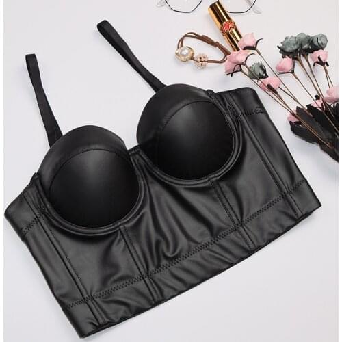 Summer Crop Top Woman Slim Tops Tees PU Leather Short Tanks Camis Blusas Solid Colors Sling Top Femme Sexy Tanks Women Clothes