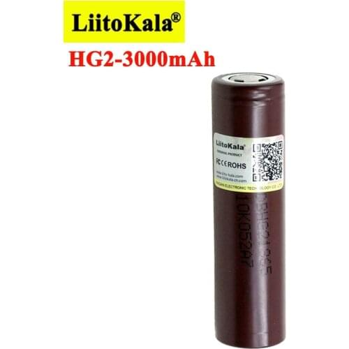 Liitokala 100% New Original HG2 18650 3000mAh battery 18650HG2 3.6V discharge 20A dedicated Power Rechargeable batteries