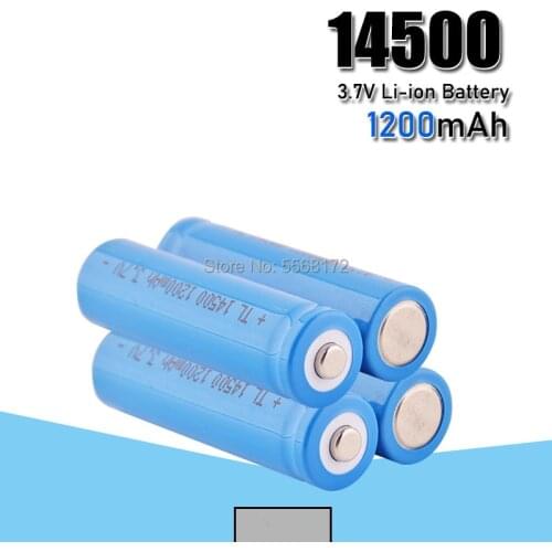 14500 1200mah Li-ion Rechargeable Batteries 3.7V Volt 14500 Lithium Battery For Camera Torch Toy
