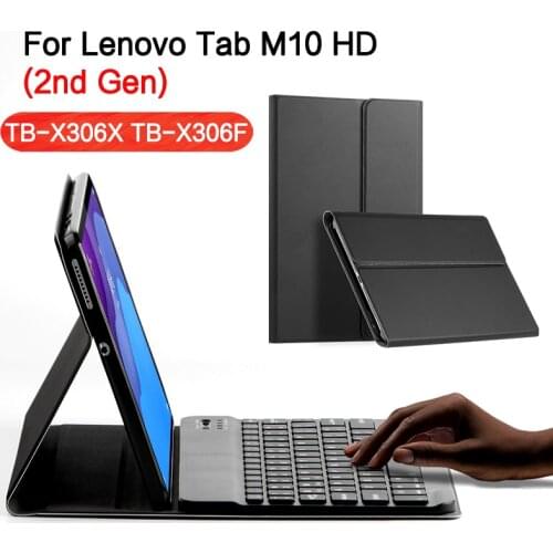 Bluetooth Keyboard Magnetic Case For Lenovo Tab M10 HD 2nd Gen 10.1" TB-X306X TB-X306F X306X X306F Protective Cover Tablet Cases