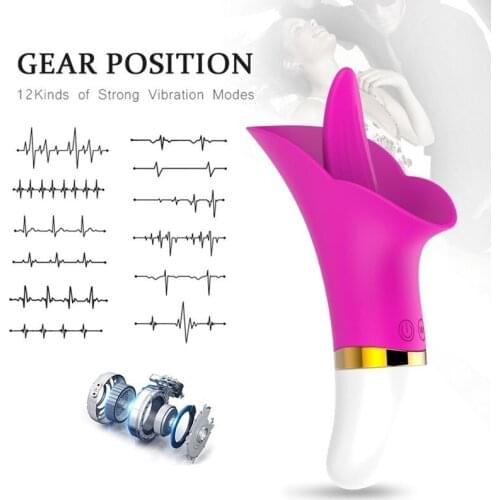 Powerful Tongue Massage Vibrator Licking G-Spot Clitoris Stimulator Suck Clit Oral Blowjob Vibrators for Women Adult Sex Product