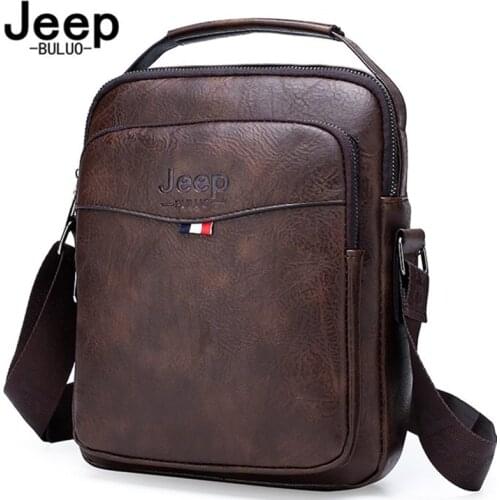 JEEP BULUO New Arrived Luxury Brand Mens Vintage Leather Shoulder Bag Crossbody Messenger Bags Handbag Free Shipping For Man