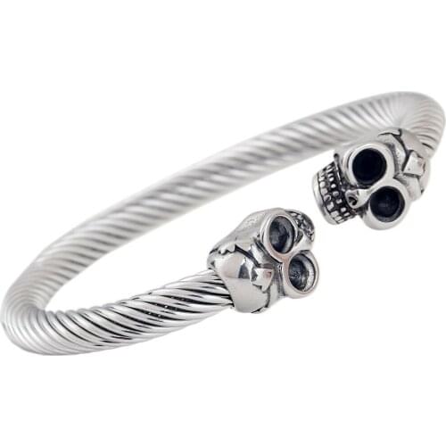 New Cool Punk Skull Bracelet For Women 316 Stainless Steel Bangle Womens High Quality Jewelry