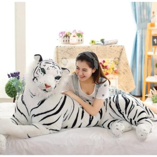 Dorimytrader Huge Mighty Simulation Tiger Plush Toy Jumbo Stuffed Vivid White Animal House Decoration 67inch 170cm